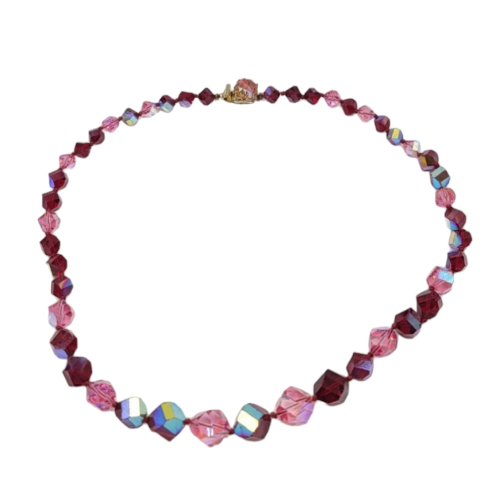 Vtg aurora rhinestone necklace